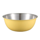 304 Stainless Steel Food Grade Dishes Bowl Kitchen Baking Stirring Bowl Vegetables Sandwood Basin, 19cm (Yellow), 22cm (Yellow), 24cm (Yellow), 19cm (White), 22cm (White), 24cm (White) 24cm (Yellow)