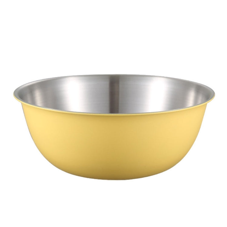 304 Stainless Steel Food Grade Dishes Bowl Kitchen Baking Stirring Bowl Vegetables Sandwood Basin, 19cm (Yellow), 22cm (Yellow), 24cm (Yellow), 19cm (White), 22cm (White), 24cm (White) 24cm (Yellow)