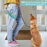 Six-claw Dog Pooper Scooper With Built-in Poop Bag Dispenser, Blue Gray