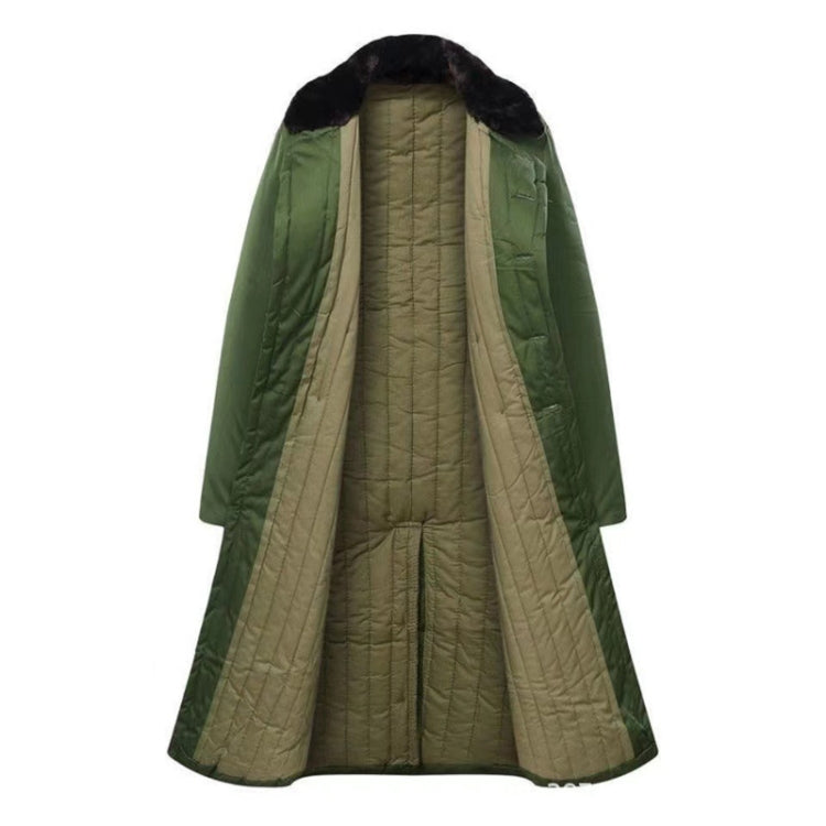 Long Civil Disaster Relief Cotton Coat Windproof Lengthened Cold-proof Fleece Thickened Cotton Coat, Green, Green (Demolished), Black, Black (Disassembly), 80/20 Polyester Card - Zen Craft