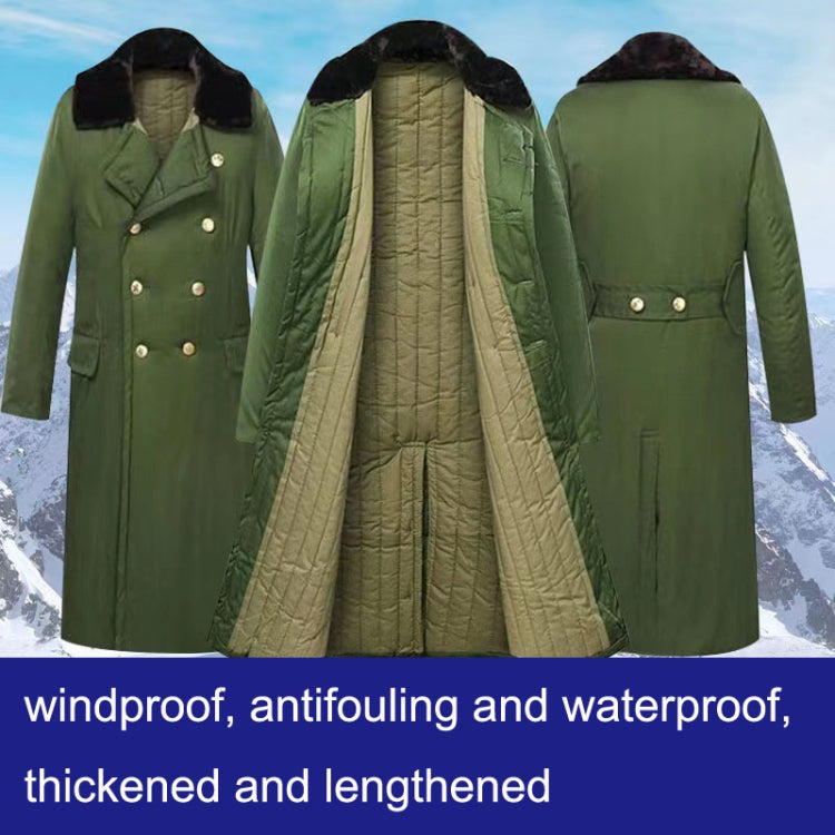 Long Civil Disaster Relief Cotton Coat Windproof Lengthened Cold-proof Fleece Thickened Cotton Coat, Green, Green (Demolished), Black, Black (Disassembly), 80/20 Polyester Card - Zen Craft