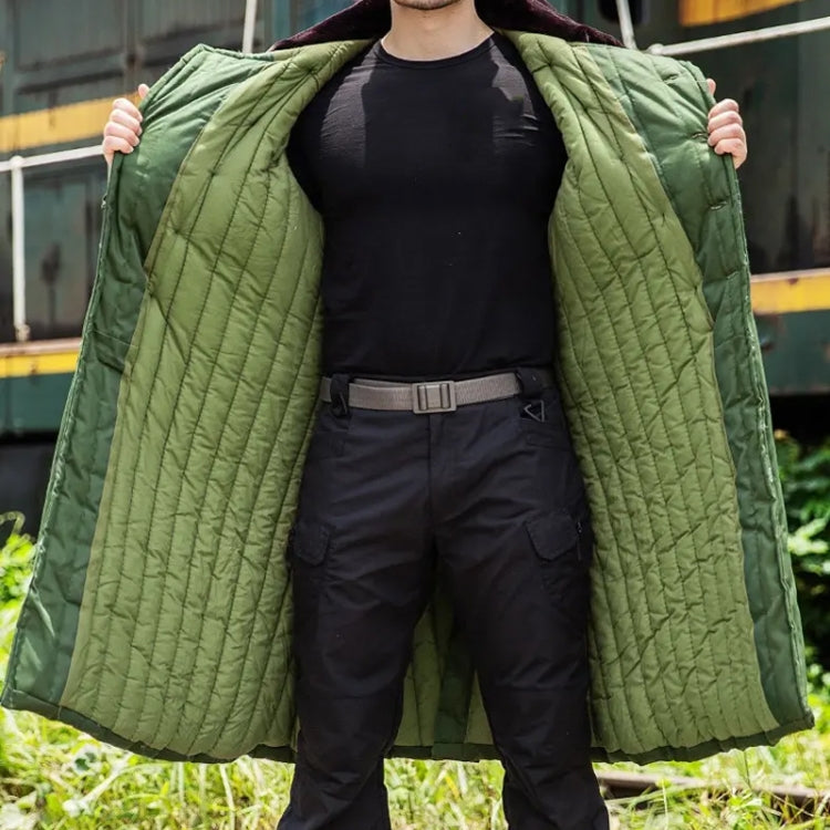 Long Civil Disaster Relief Cotton Coat Windproof Lengthened Cold-proof Fleece Thickened Cotton Coat, Green, Green (Demolished), Black, Black (Disassembly), 80/20 Polyester Card - Zen Craft