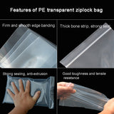 100pcs Perforated Ziplock Bag Thickened Transparent Packaging Bag Plastic Sealed Bag, 4 x 6cm, 5 x 7cm, 6 x 9cm, 7 x 10cm, 8 x 12cm, 10 x 15cm