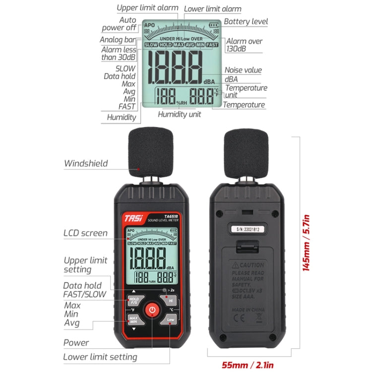 Household Noise Tester Decibel Device, TASI TA651A, TASI TA651B - Zen Craft