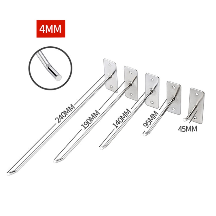 10pcs 4mm Thick Nail Wall Display Jewelry Hooks Single Wire Hook, 5cm, 10cm, 15cm, 20cm, 25cm