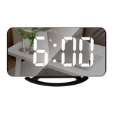 TS-8201 LED Digital Mirror Alarm Clock Big Screen Dual USB Desktop Table Clock, RGB Display White Shell, White Shell White Light, White Shell Red Light, Black Shell White Light, Black Shell Blue Light Black Shell White Light