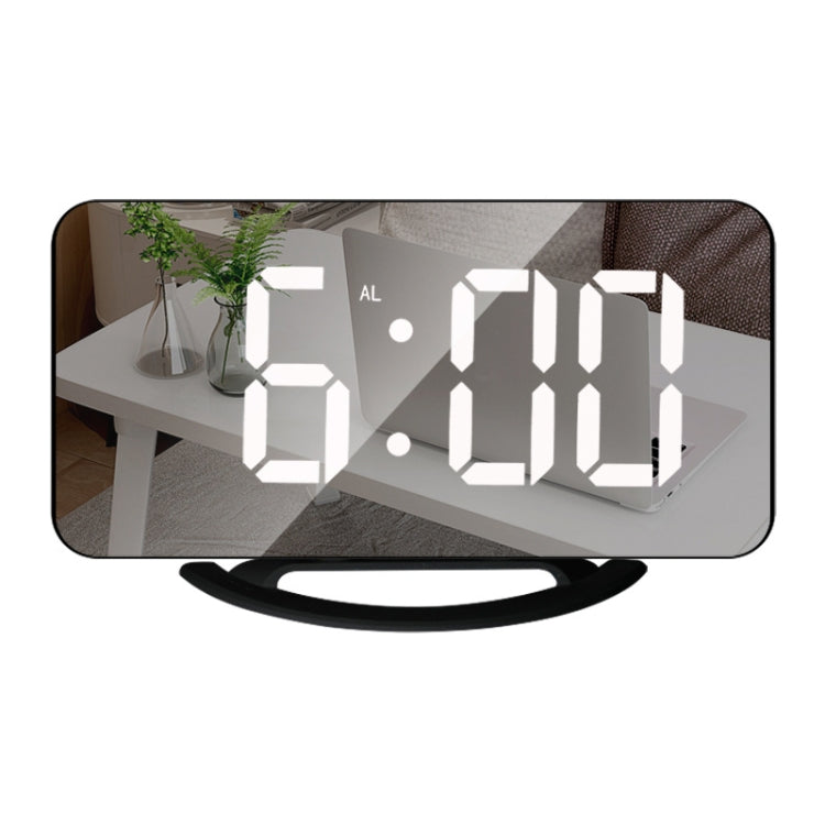 TS-8201 LED Digital Mirror Alarm Clock Big Screen Dual USB Desktop Table Clock, RGB Display White Shell, White Shell White Light, White Shell Red Light, Black Shell White Light, Black Shell Blue Light Black Shell White Light