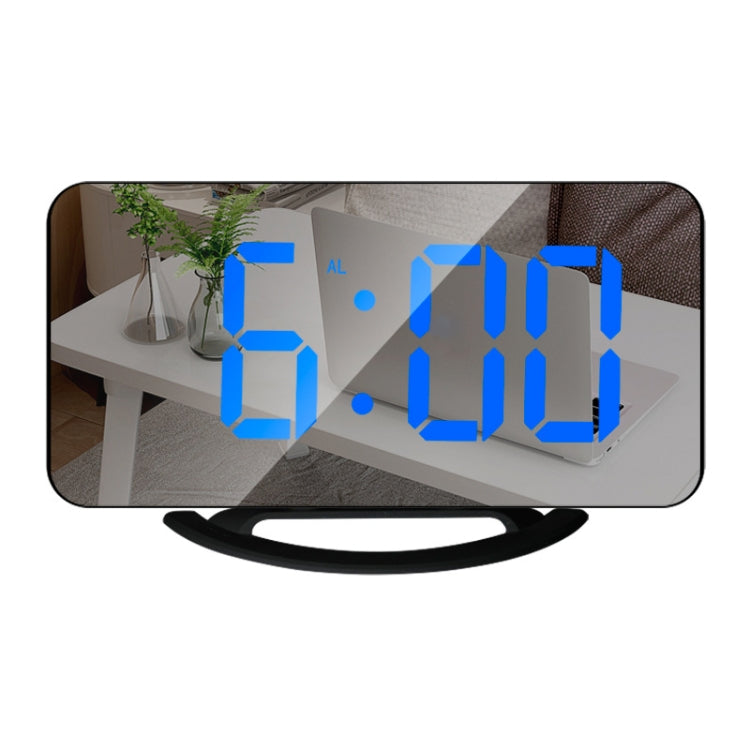 TS-8201 LED Digital Mirror Alarm Clock Big Screen Dual USB Desktop Table Clock, RGB Display White Shell, White Shell White Light, White Shell Red Light, Black Shell White Light, Black Shell Blue Light Black Shell Blue Light