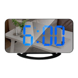 TS-8201 LED Digital Mirror Alarm Clock Big Screen Dual USB Desktop Table Clock, RGB Display White Shell, White Shell White Light, White Shell Red Light, Black Shell White Light, Black Shell Blue Light Black Shell Blue Light