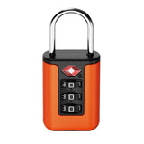 TSA Customs Code Lock Travel Luggage Lock Mini Contrast Color Design Combination Padlock Orange Red