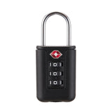 TSA Customs Code Lock Travel Luggage Lock Mini Contrast Color Design Combination Padlock Black