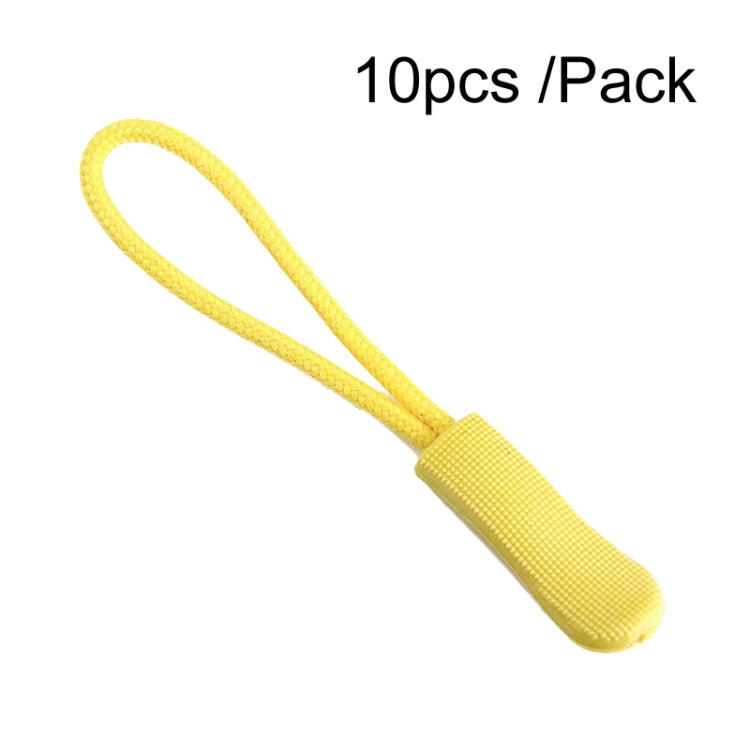 10pcs /Pack TPU Plastic Slider Zipper Cord Caterpillar Puller Yellow