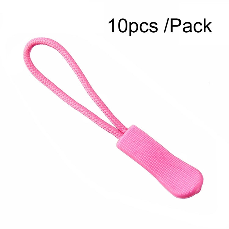 10pcs /Pack TPU Plastic Slider Zipper Cord Caterpillar Puller Pink