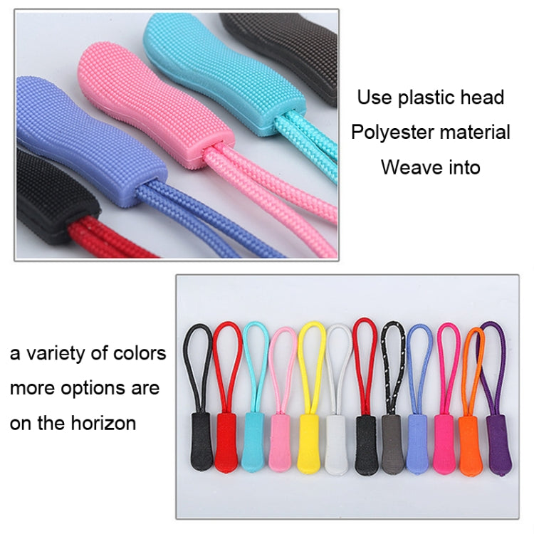 10pcs /Pack TPU Plastic Slider Zipper Cord Caterpillar Puller