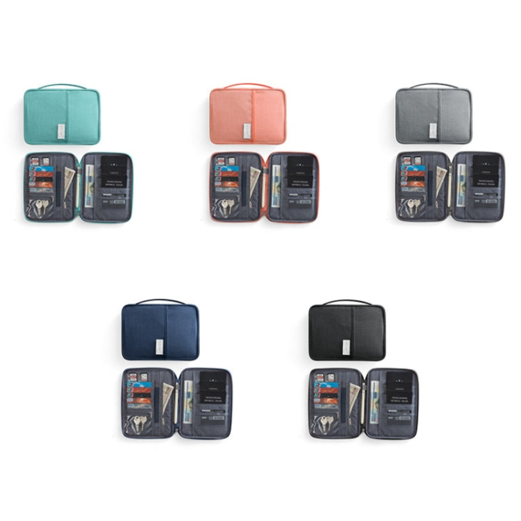 Travel Waterproof Dustproof Portable Passport Document Bag, Blue Large, Black Large, Gray Large, Navy Blue Large, Orange Pink Large, Blue Small, Black Small, Navy Blue Small, Orange Pink Small