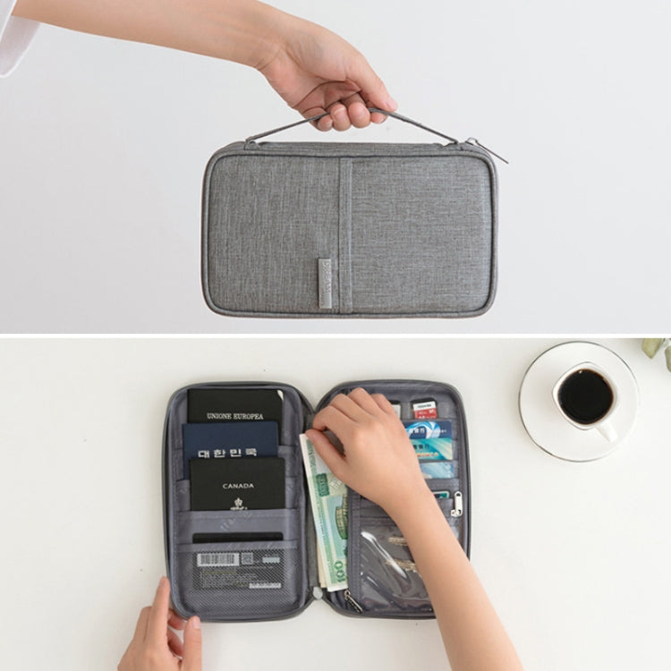 Travel Waterproof Dustproof Portable Passport Document Bag, Blue Large, Black Large, Gray Large, Navy Blue Large, Orange Pink Large, Blue Small, Black Small, Navy Blue Small, Orange Pink Small