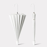 16 Bone Automatic Long Handle Double Sunny And Rain Dual Use Umbrella, With Waterproof Cover Beige, With Waterproof Cover Black, With Waterproof Cover Purple, With Waterproof Cover Green, With Waterproof Cover White, With Waterproof Cover Matcha       ...