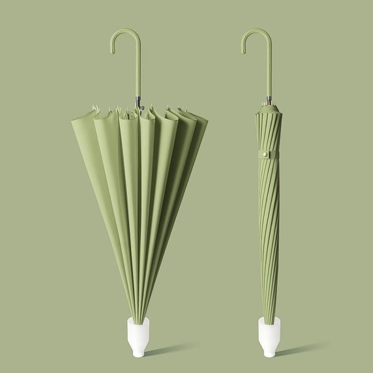 16 Bone Automatic Long Handle Double Sunny And Rain Dual Use Umbrella, With Waterproof Cover Beige, With Waterproof Cover Black, With Waterproof Cover Purple, With Waterproof Cover Green, With Waterproof Cover White, With Waterproof Cover Matcha       ...