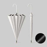 16 Bone Automatic Long Handle Double Sunny And Rain Dual Use Umbrella, With Waterproof Cover Beige, With Waterproof Cover Black, With Waterproof Cover Purple, With Waterproof Cover Green, With Waterproof Cover White, With Waterproof Cover Matcha       ...