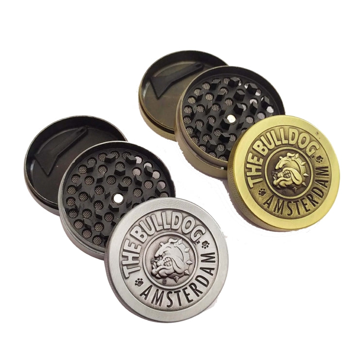50mm Bulldog Grinder Tobacco Herb Zinc Alloy Grinders, 3 -layer Bronze, 3-layer Ancient Silver, 4 -layer Bronze, 4 -layer Ancient Silver