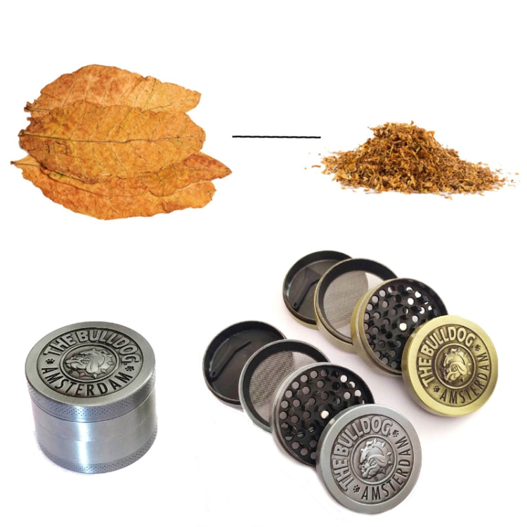 50mm Bulldog Grinder Tobacco Herb Zinc Alloy Grinders, 3 -layer Bronze, 3-layer Ancient Silver, 4 -layer Bronze, 4 -layer Ancient Silver