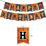 Basketball Theme Party Set Flag + Balloon + Cake Insert Set