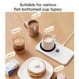 2-in-1 Wireless Charger & Heated Cup Warmer 3 Temp Settings 55/65/75 degrees Celsius, EU Plug White, US Plug White, EU Plug Black, US Plug Black