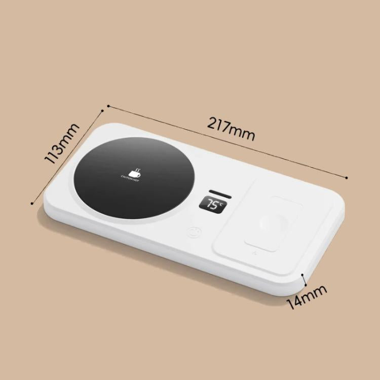 2-in-1 Wireless Charger & Heated Cup Warmer 3 Temp Settings 55/65/75 degrees Celsius, EU Plug White, US Plug White, EU Plug Black, US Plug Black