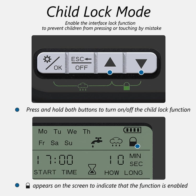 Gardening Timer Automatic Watering Device Garden Balcony Watering Device Intelligent Irrigation System Controller, Black