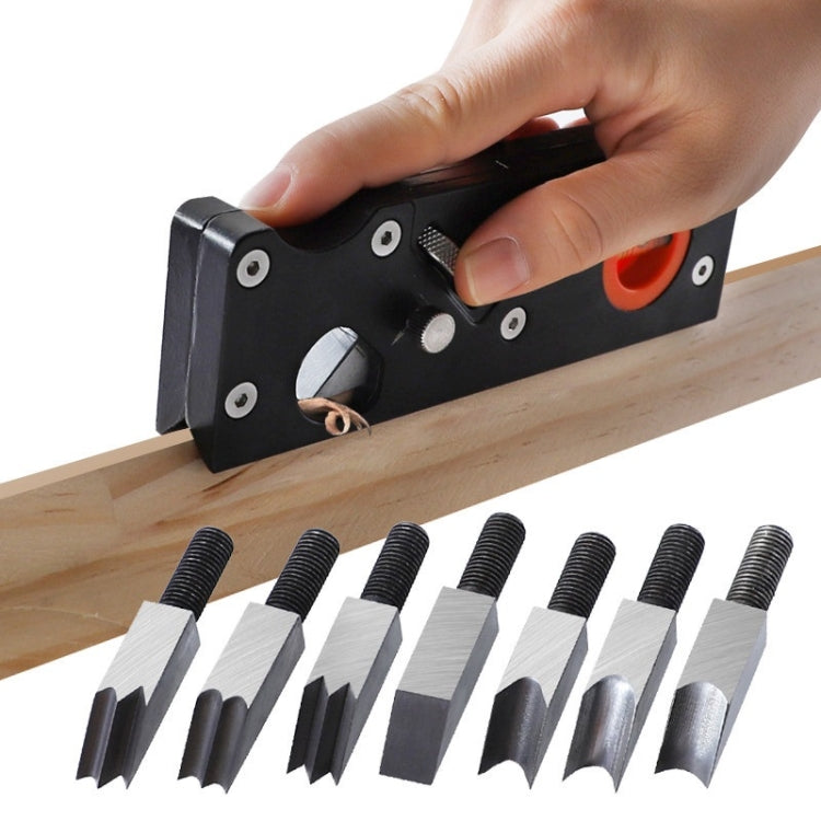 Woodworking Multi-Angle Chamfering Adjustable Depth Hand Planer, Black Planer, Red Planer, Black + 6 Blades, Red + 6 Blades