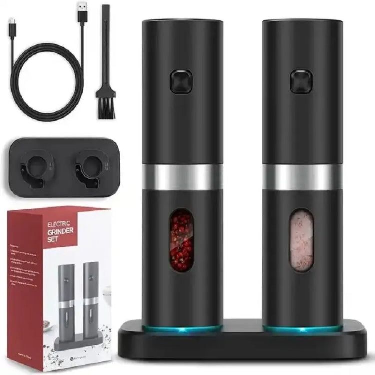 Electric Automatic Salt And Pepper Grinder Set With Charging Base, D2 KYMQ-7C, J2 KYMQ-15C, K2 KYMQ-17C