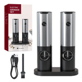 Electric Automatic Salt And Pepper Grinder Set With Charging Base, D2 KYMQ-7C, J2 KYMQ-15C, K2 KYMQ-17C