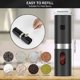 Electric Automatic Salt And Pepper Grinder Set With Charging Base, D2 KYMQ-7C, J2 KYMQ-15C, K2 KYMQ-17C