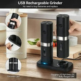 Electric Automatic Salt And Pepper Grinder Set With Charging Base, D2 KYMQ-7C, J2 KYMQ-15C, K2 KYMQ-17C