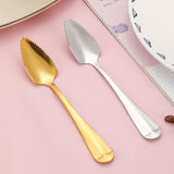 Stainless Steel Scraper Spoon Fruit Grapefruit Spoon Baby Digging Ball Spoon, Silver, Gold