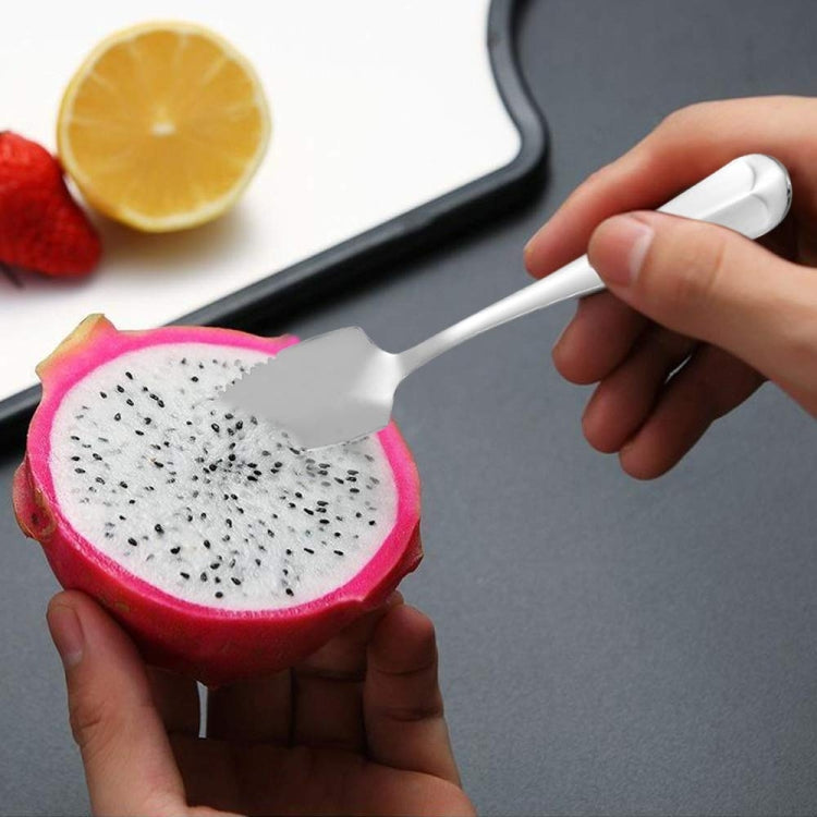 Stainless Steel Scraper Spoon Fruit Grapefruit Spoon Baby Digging Ball Spoon, Silver, Gold