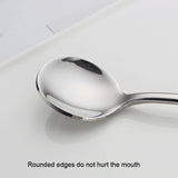 304 Stainless Steel Long Handle Thickened Round Spoon Coffee Ice Drink Mixing Spoon, Stainless Steel Color, Titanium Gold, Rose Gold, Titanium Black