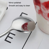 304 Stainless Steel Long Handle Thickened Round Spoon Coffee Ice Drink Mixing Spoon, Stainless Steel Color, Titanium Gold, Rose Gold, Titanium Black