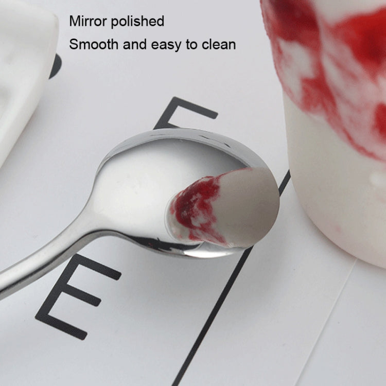 304 Stainless Steel Long Handle Thickened Round Spoon Coffee Ice Drink Mixing Spoon, Stainless Steel Color, Titanium Gold, Rose Gold, Titanium Black