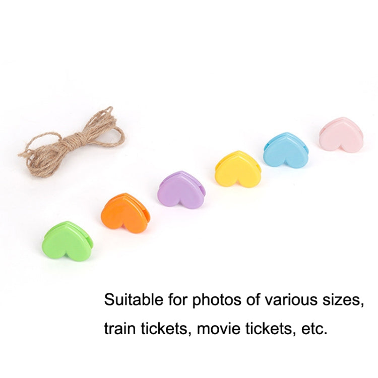 5sets Cute Color Love Clip Desktop Bracket Picture Hanging Wall Decoration Memo Clip, Love Clip