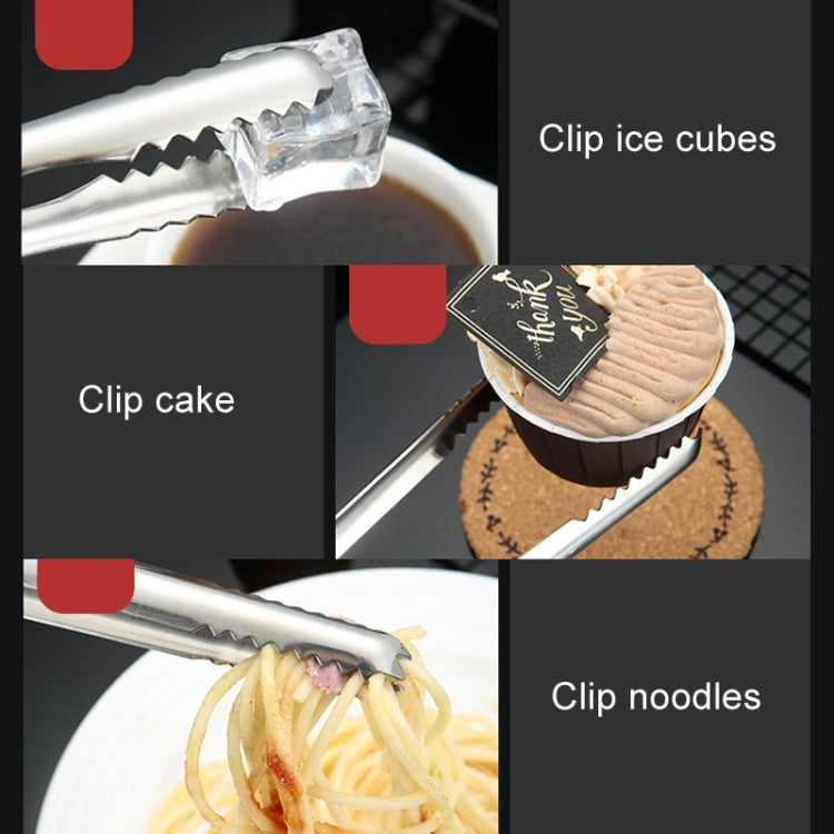 With Teeth Non-Slip Stainless Steel Ice Clip Mirror Polishing Coffee Square Sugar Clip, Stainless Steel Color