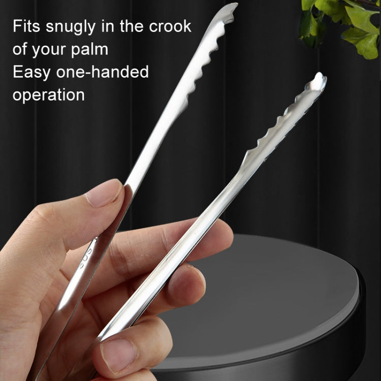 With Teeth Non-Slip Stainless Steel Ice Clip Mirror Polishing Coffee Square Sugar Clip, Stainless Steel Color