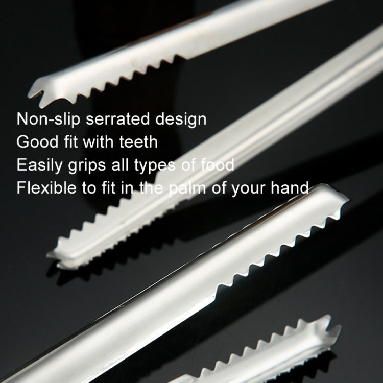 With Teeth Non-Slip Stainless Steel Ice Clip Mirror Polishing Coffee Square Sugar Clip, Stainless Steel Color