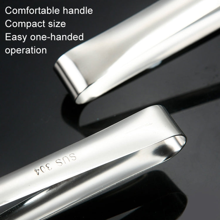 With Teeth Non-Slip Stainless Steel Ice Clip Mirror Polishing Coffee Square Sugar Clip, Stainless Steel Color