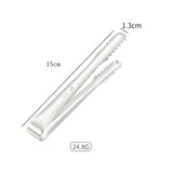 With Teeth Non-Slip Stainless Steel Ice Clip Mirror Polishing Coffee Square Sugar Clip, Stainless Steel Color