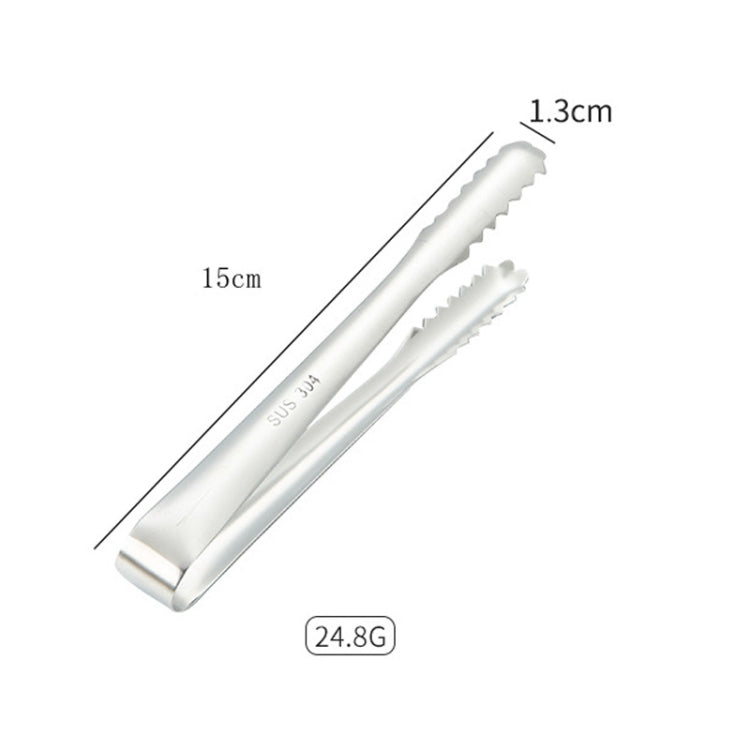 With Teeth Non-Slip Stainless Steel Ice Clip Mirror Polishing Coffee Square Sugar Clip, Stainless Steel Color