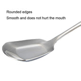 Small 304 Stainless Steel Spoon Glossy Thickened Flat Head Flat Bottom Serving Spoon, Stainless Steel Color, Titanium Gold, Rose Gold, Colorful, Black, Blue