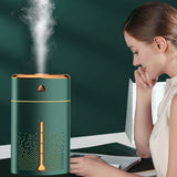 Silent USB Plug-In Silver Ion Purifying Humidifier Household Night Light Atomizer, Electroplated White, Electroplated Green, White, Green, Duck