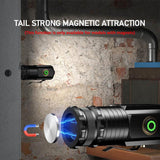 3 LED Mini Flashlight Rechargeable Waterproof 2000LM Super Bright Torch, Tail No Magnet, Tail Magnet