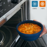 1100ml Silicone Folding Lunch Box  Travel Bowl Microwave & Dishwasher Safe, Blue, Pink, Green, Gray, Black